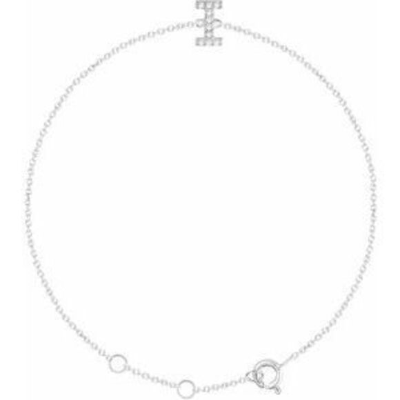 Kazi Luxury 14K White Gold .05 CTW Natural Diamond Initial I 6-7